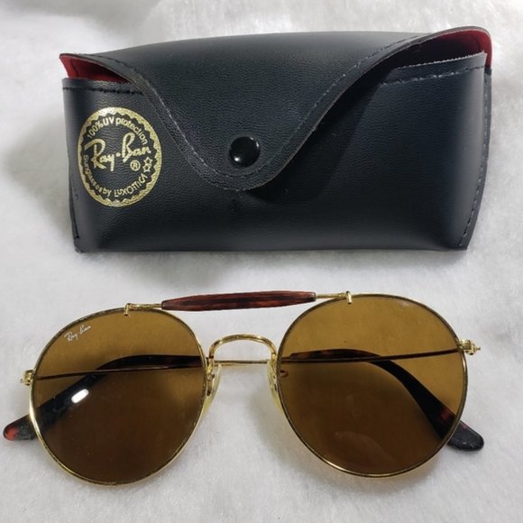 Ray-Ban B&L Vintage Outdoorsman Round Sunglasses - Picture 1 of 16